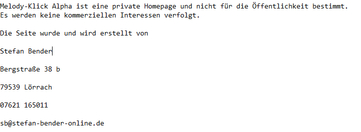 Hier sollte das Impressum sein